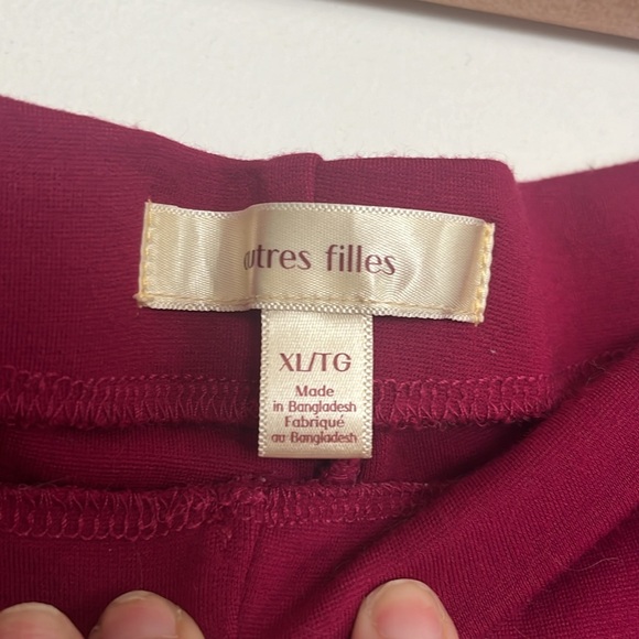 Autres Filles XL Fuchsia Wide Leg Crop Ponte Pants - Picture 2 of 3